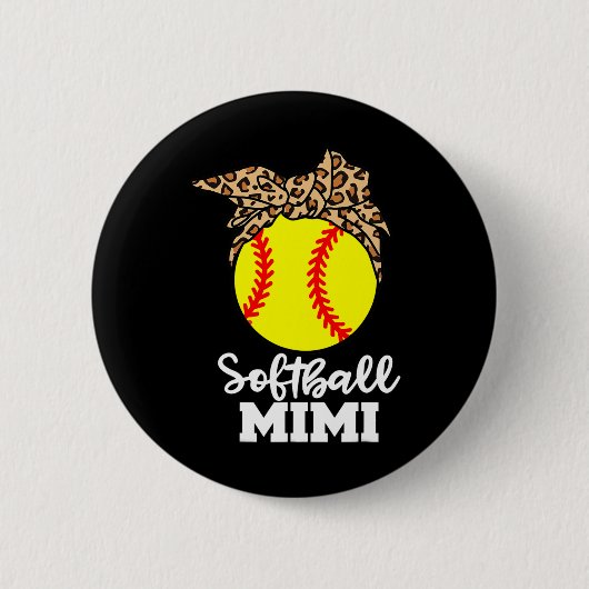 Softbal Mimi Grappige Luipaard Mimi Ronde Button 5,7 Cm (Voorkant)