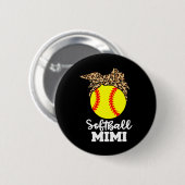 Softbal Mimi Grappige Luipaard Mimi Ronde Button 5,7 Cm (Voorkant /achterkant)