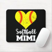 Softbal Mimi Grappige Softbal Speler Mimi Muismat (Met muis)