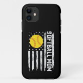Softbal Moeder Amerikaanse Amerikaanse vlag Moede Case-Mate iPhone Case (Achterkant)