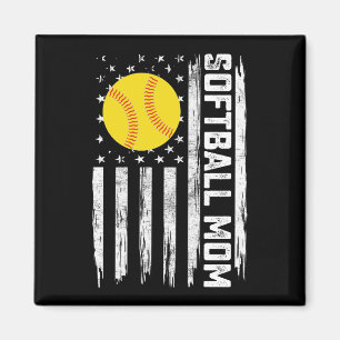 Softbal Moeder Amerikaanse Amerikaanse vlag Moede Magneet