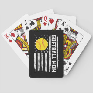 Softbal Moeder Amerikaanse Amerikaanse vlag  Moede Pokerkaarten