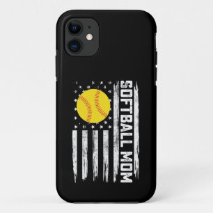 Softbal Moeder Amerikaanse VS Vlag Vintage Moederd Case-Mate iPhone Case