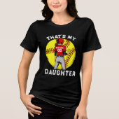 Softbal Moeder Dat Is Mijn Dochter Persoonlijk Tri-Blend Shirt (Voorkant)