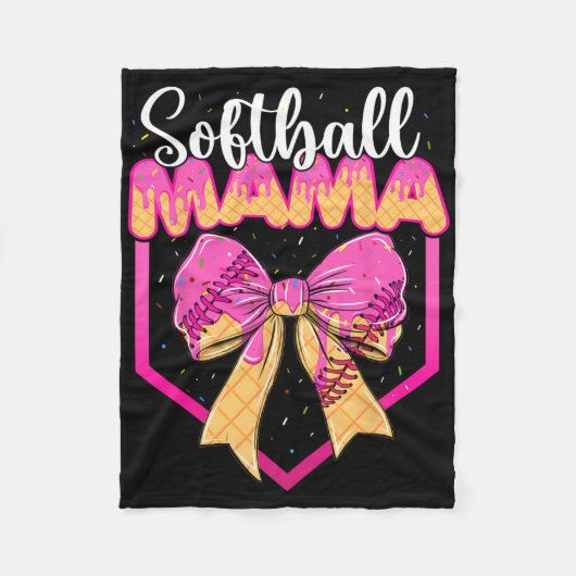 Softbal Moeder Drip Ijs Drip Strooi Mama Boog Fleece Deken (Voorkant)