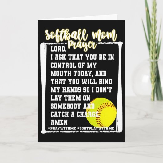 Softbal Moeder Gebed Game Day Honkbal Christelijk Kaart (Voorkant)