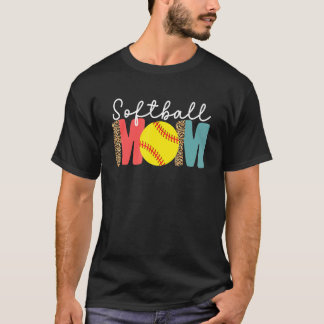 Softbal Moeder Luipaard Voor Vrouwen Vanger Werper T-shirt