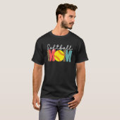 Softbal Moeder Luipaard Voor Vrouwen Vanger Werper T-shirt (Voorkant volledig)