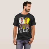 Softbal moeder van beide honkbal mama vrouwen t-shirt (Voorkant volledig)