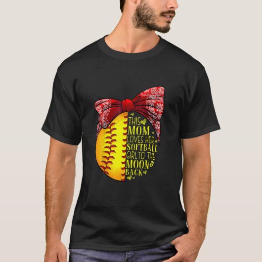 Softbal Moeder Vrouwen Werper Vanger Meisjes T-shirt (Voorkant)