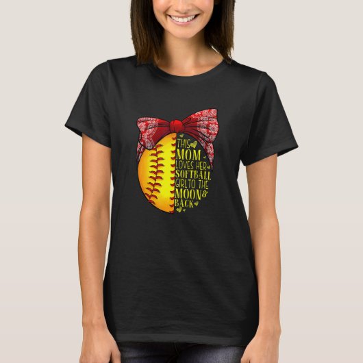 Softbal Moeder Vrouwen Werper Vangster Meisjes 2 T-shirt (Voorkant)