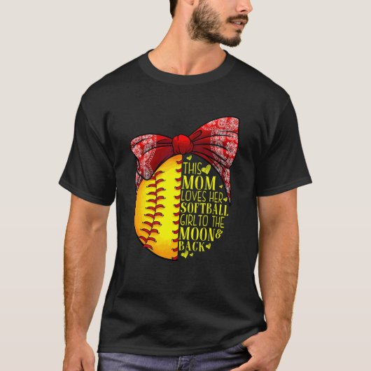 Softbal Moeder Vrouwen Werper Vangster Meisjes 6 T-shirt (Voorkant)
