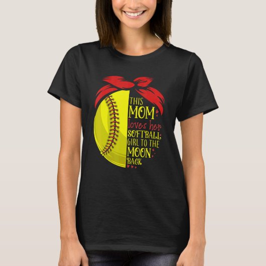 Softbal Moeder Vrouwen Werper Vangster Meisjes T-shirt (Voorkant)