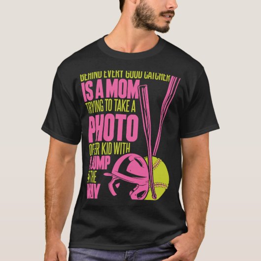 Softbal Moeder Werper Slagman Vanger Softbal T-shirt (Voorkant)