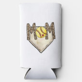 Softbal Mom Home Bord Jersey Nummer Luipaard Seltzer Blikjeskoeler (Voorkant)