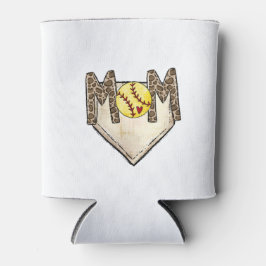 Softbal Mom Leopard Home Bord Aangepast nummer Blikjeskoeler