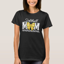 Softbal MOM Strik Boog Sportieve Moeder T-shirt