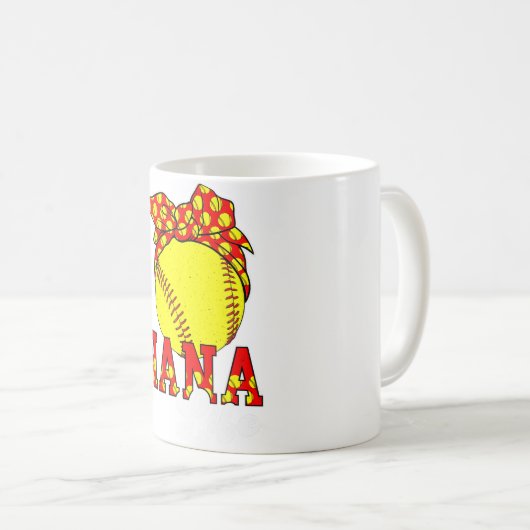 Softbal Nana Life Oma Nana van een softbal spelen Koffiemok (Voorkant rechts)