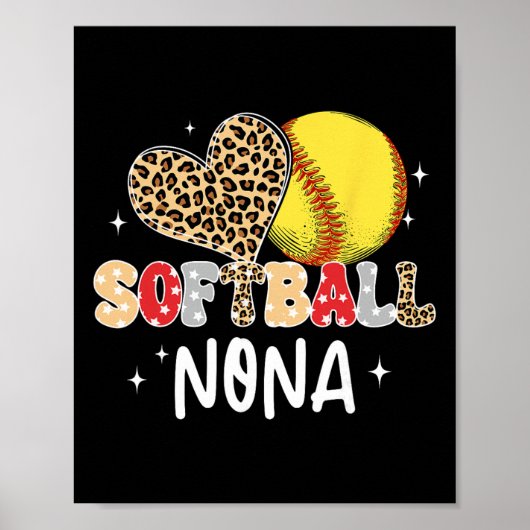 Softbal Nona Hart Luipaard Softbal Speler Liefhebb Poster (Voorkant)