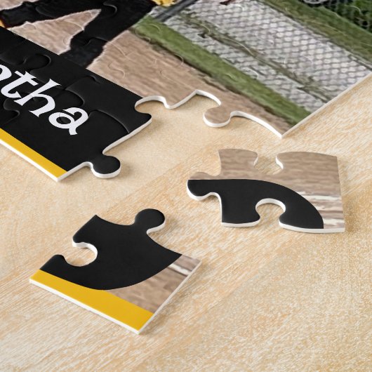 Softbal of Baseball 3 Foto Jigsaw Puzzel Geel (Zijkant)