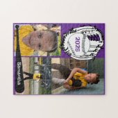 Softbal of Baseball 3 Foto Jigsaw Puzzel Paarse (Horizontaal)