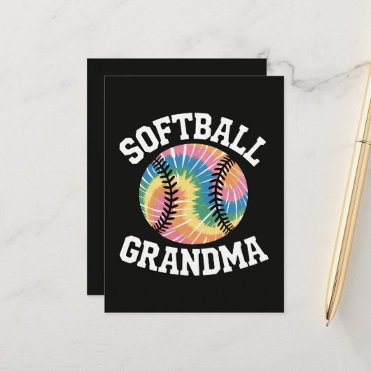 Softbal Oma Aankondigingskaart (Voorkant / Achterkant in situ)
