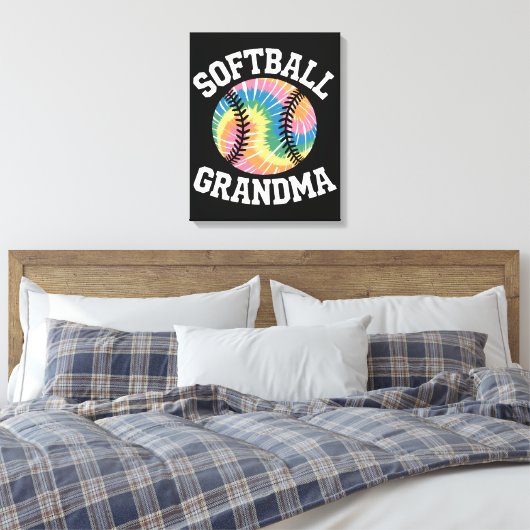 Softbal oma canvas afdruk (Insitu (Slaapkamer))
