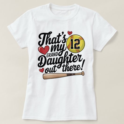 Softbal oma Dat is mijn kleindochter Custom T-shirt (Design voorkant)