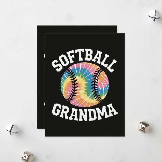 Softbal Oma Feestdagenkaart (Voorkant / Achterkant in situ)