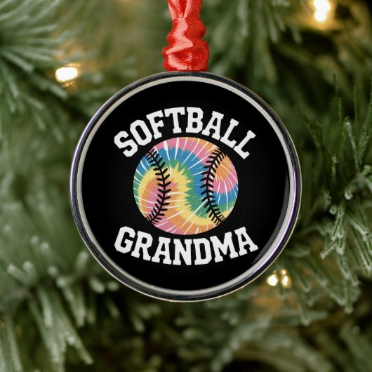 Softbal oma metalen ornament (Boom)