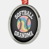 Softbal oma metalen ornament (Links)