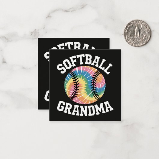 Softbal oma notitiekaartje (Voorkant / Achterkant in situ)