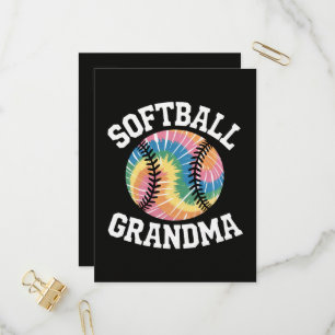 Softbal oma uitnodiging briefkaart