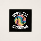 Softbal Oma Vierkante Visitekaartjes (Voorkant)
