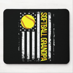 Softbal Opa Amerikaanse Vlag Vintage Ic Wedstrijd Muismat