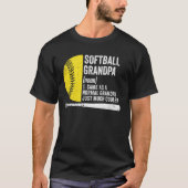 Softbal Opa Definitie Grappig Opa Softbal T-shirt (Voorkant)