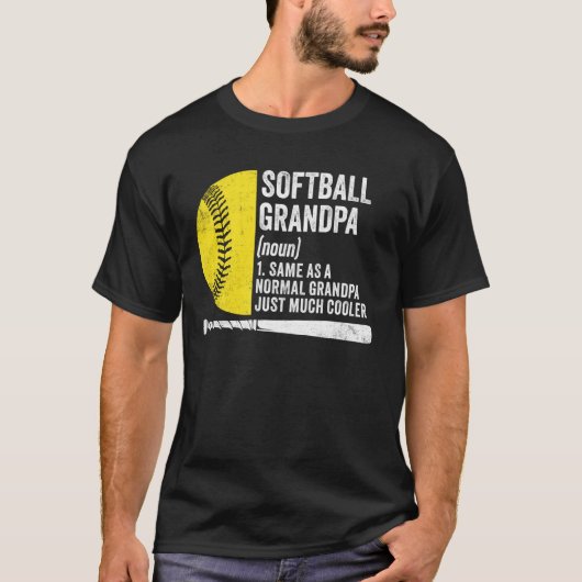 Softbal Opa Definitie Grappig Opa Softbal T-shirt (Voorkant)