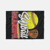 Softbal Opa Softbal Speler Spel Dag Vader's Fleece Deken (Voorkant (Horizontaal))
