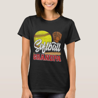 Softbal Opa Softbal Speler Spel Dag Vader's T-shirt