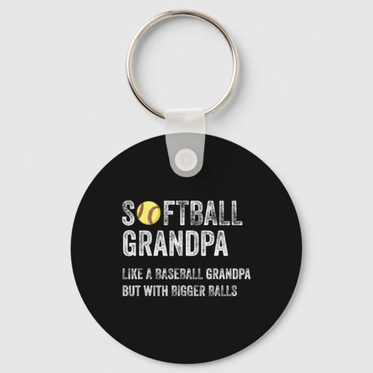 Softbal opa zoals een honkbal opa met grotere sleutelhanger (Voorkant)