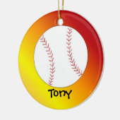 Softbal personaliseren met naam keramisch ornament (Links)
