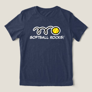 Softbal rocks t-shirt voor vrouwen en meisjes
