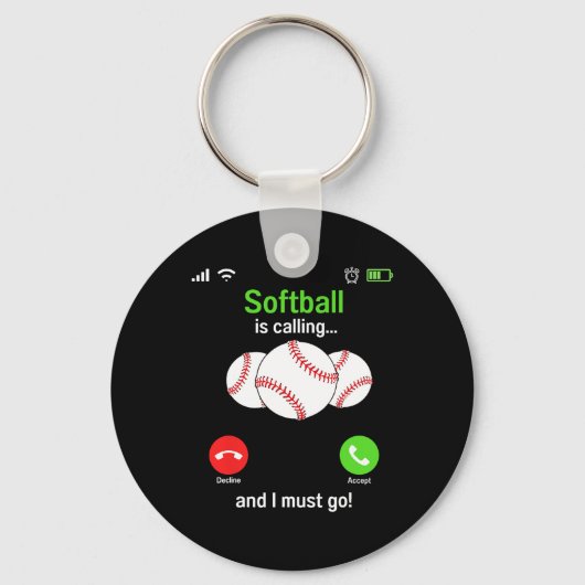 Softbal roept - Softbalspeler coach team Sleutelhanger (Voorkant)