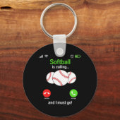 Softbal roept - Softbalspeler coach team Sleutelhanger (Voorkant)