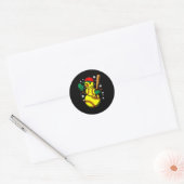 Softbal Santa Hat Snowman Xmas Grappig Softbal Chr Ronde Sticker (Envelop)