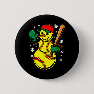 Softbal Santa Hoed Sneeuwman Kerstmis Grappige Sof Ronde Button 5,7 Cm