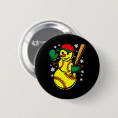 Softbal Santa Hoed Sneeuwman Kerstmis Grappige Sof Ronde Button 5,7 Cm (Voorkant /achterkant)