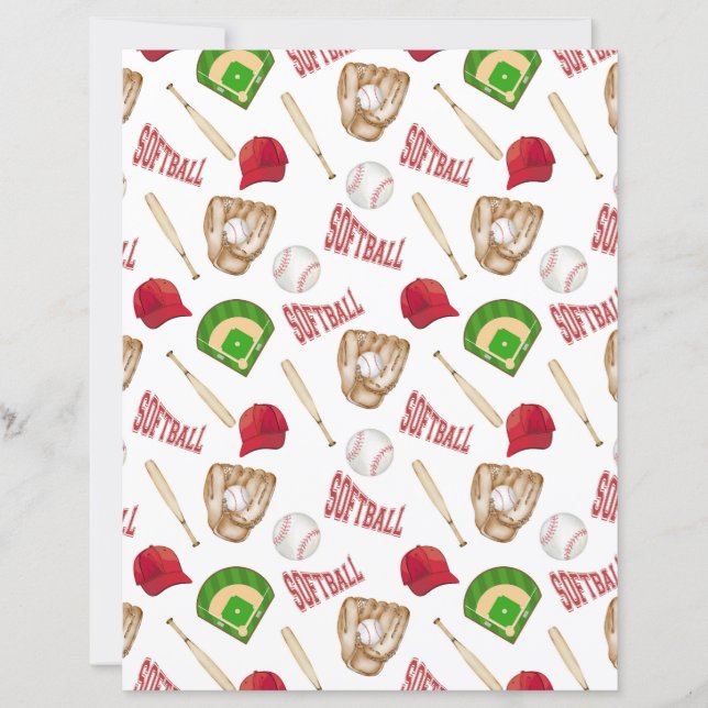 Softbal Scrapbook Papier (Voorkant)