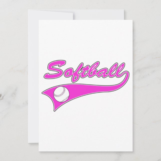 softbal script tekst logo roze (Voorkant)