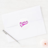 softbal script tekst logo roze ronde sticker (Envelop)